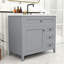 Meuble-lavabo en bois avec lavabo, 3 tiroirs, tablette et portes-130543629-130543634
