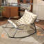 Chaise berçante avec fauteuil coulissant inclinable rembourré en cuir technique-1549110876