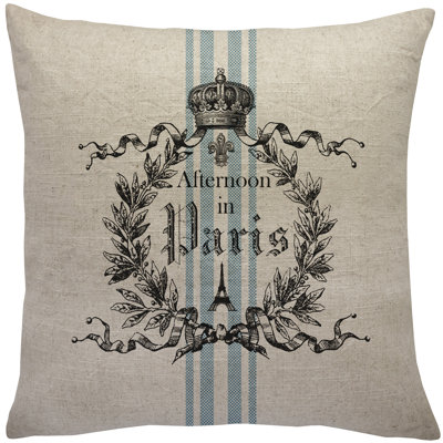 Afternoon in Paris Linen Throw Pillow