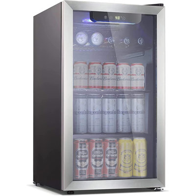 31.5"H X 17.5"W X 19.61"D Beverage Cooler Refrigerator Soda Drink Beer Fridge with Wine Storage
