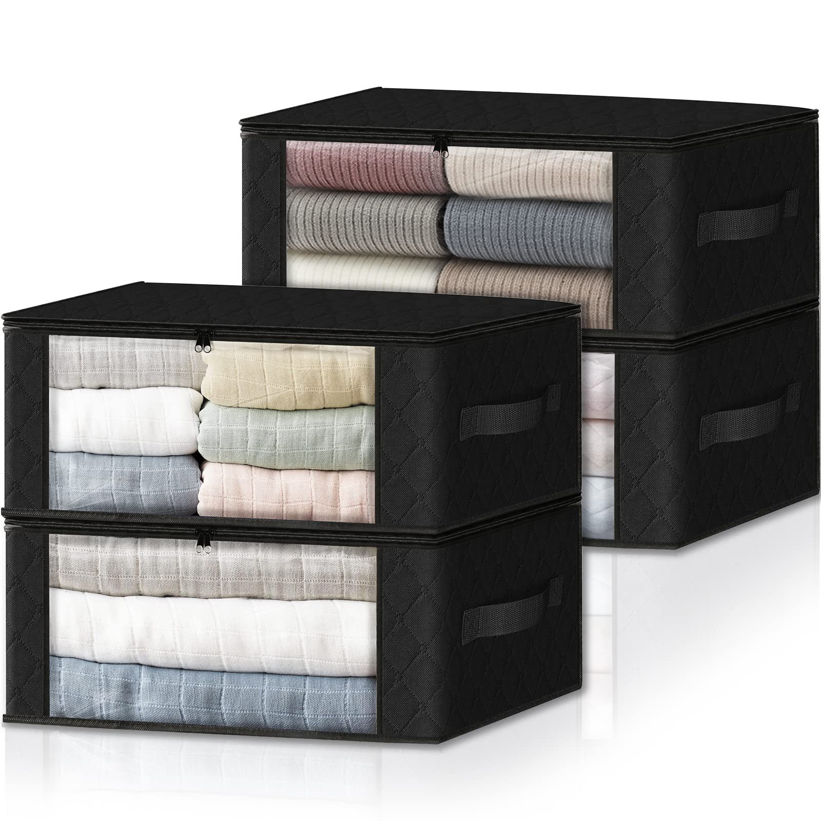 Wayfair Shipping Boxes Rebrilliant 4-Pack Foldable Underbed Storage Boxes With Large Clear ...