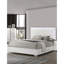 Lit de style contemporain blanc grand lit 1pc avec tête de lit à DEL avec meubles de chambre à coucher avec finition UV