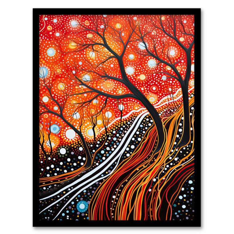 Vibrant Striking Aboriginal - Single Picture Frame Print