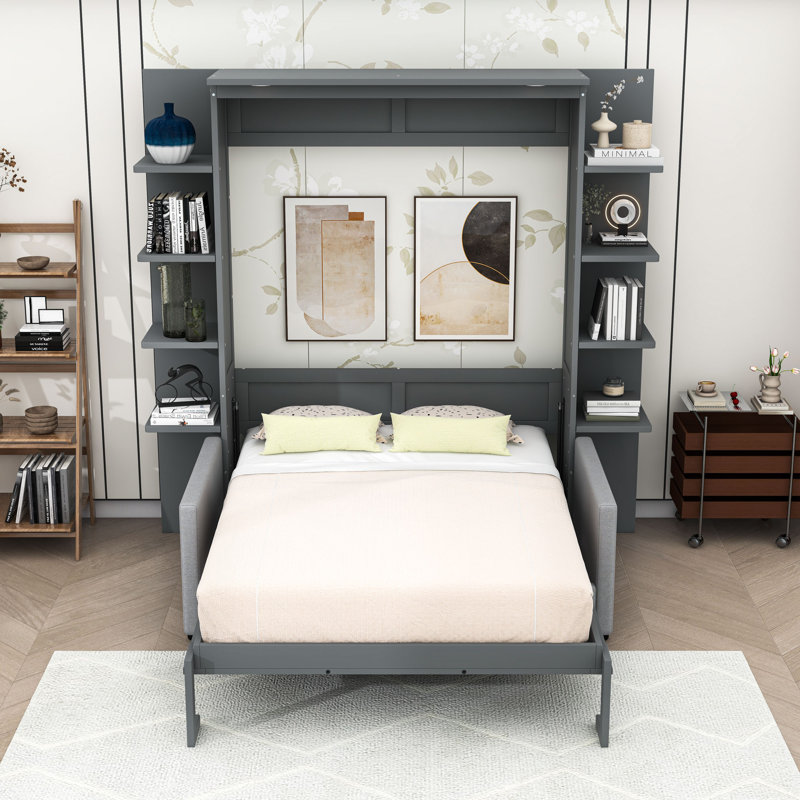 Grand lit escamotable avec canapé, Grey