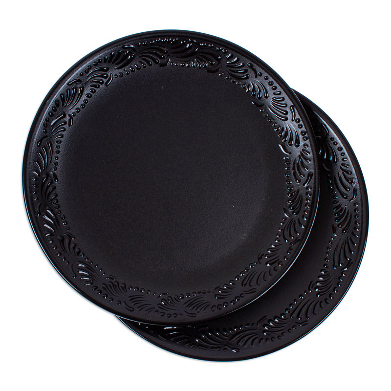 Wildon Home® Handmade Dark Palace Ceramic Luncheon Plates (Pair)