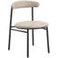 Larue Collection Modern Dining Chair Fabric Seat In Black Steel-1290049191