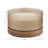 Decorative Ribbed Glass Wood Sage & Sea Salt Scented Candle for Bookshelf - Modern Relaxing Accent for Living Room or Bedroom Decor- 12", Ivory & Tan