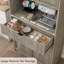 Garde-manger cannelé 70 po avec comptoir, portes et tiroir, armoire de rangement haute autoportante 70 po-1840877140