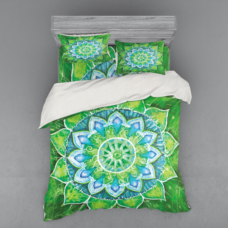 Eclectic Polyester Damask Duvet Cover, Queen Duvet Cover + 3 Additional Pieces