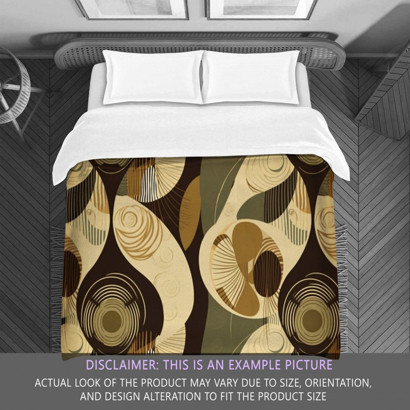 Machine Printed Comforter, King Comforter, Gold/Beige Abstract