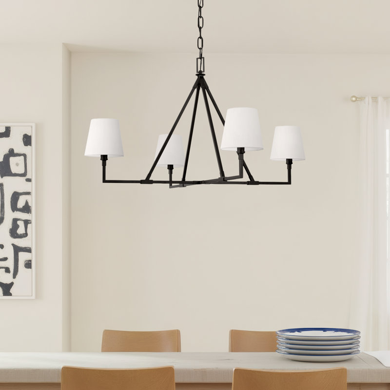 Mattia 4 - Light Dimmable Classic / Traditional Chandelier, Aged Iron, 18.12" H x 31" W x 31" D