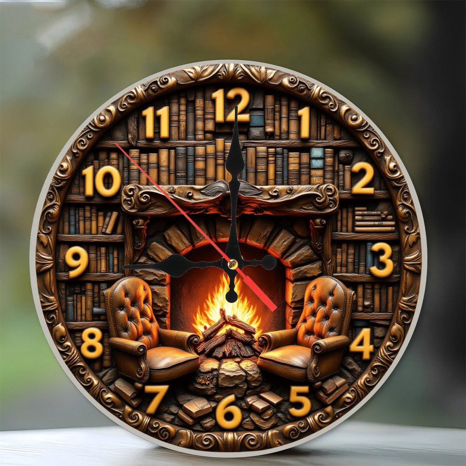 George Oliver 10" Round MDF Wall Clock with Silent Quartz Movement and ...