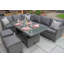 PARIS 7pc Deluxe Modular Corner Dining Set 2pc LH / RH Sofa, 1pc Corner Chair, 1pc Middle Chair & 2 Stools with Cushions with 150x80cm Adjustable Height Dining Table (68cm Dining / 50cm Coffee)