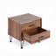 Table de chevet en noyer avec pieds en métal, 2 tiroirs | Idée de cadeau-245541720