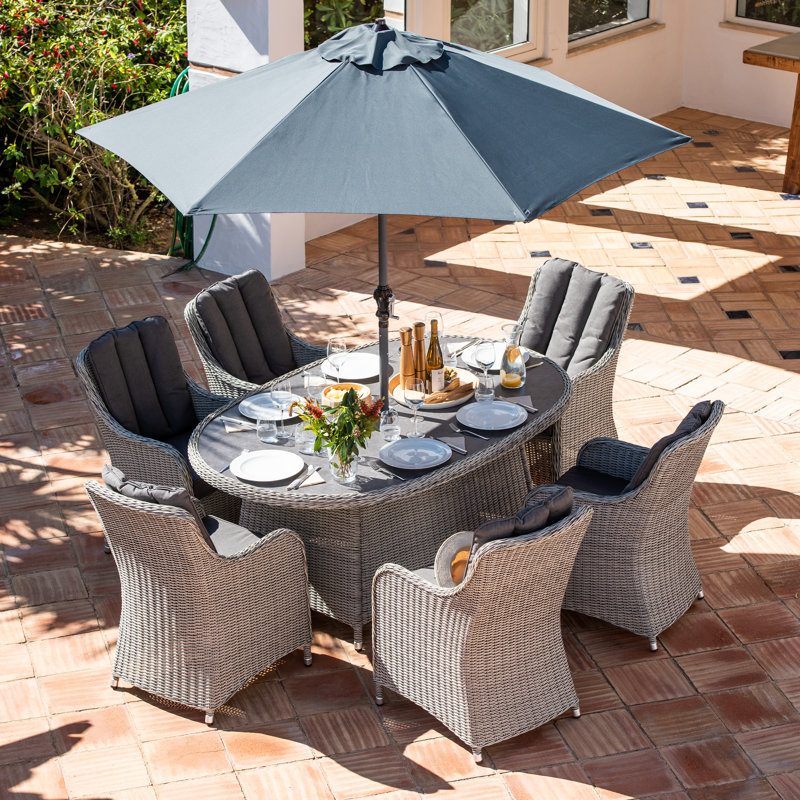 Sofia 6 Seat Oval Dining Set