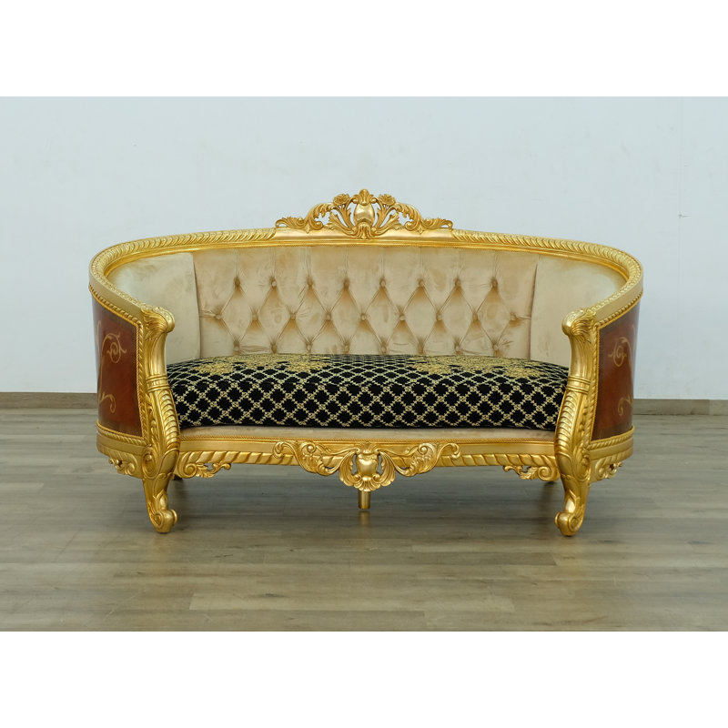 Luxor Sofa, 44.5" H x 105" W x 37.5" D, Gold