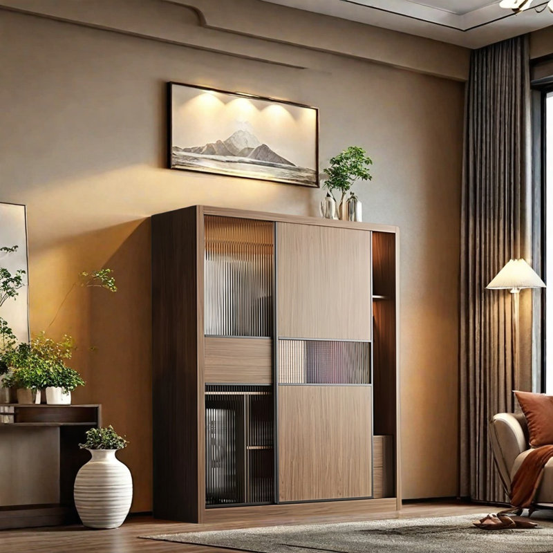 Garde-robe moderne, simple et classique, H 82,68 po x l 47,24 po x P 23,62 po