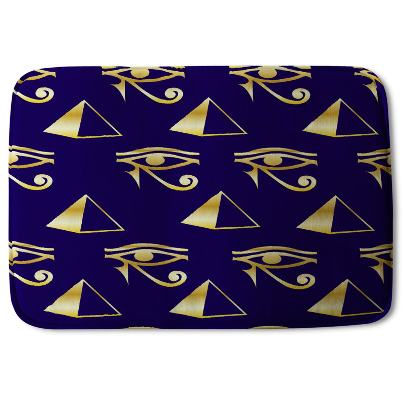 Ajeet Non-Slip Bath Rug, Imperial Pharaoh's Eye