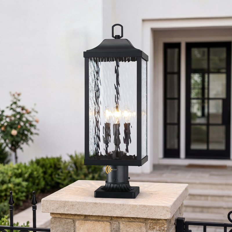 Lampadaire d'extérieur de style crépuscule à l'aube 3 lumières 24 po Modern