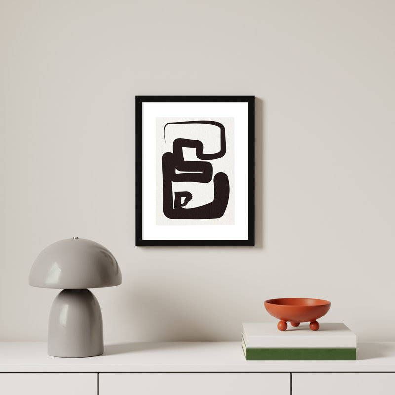 Oneliners-1 by Design Fabrikken, 19.12" H x 15.12" W x 0.88" D, Black Framed Paper