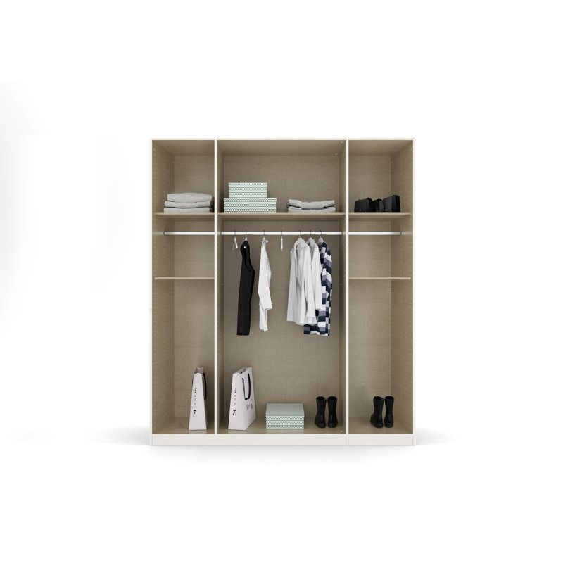 Tivareo  6 Hinged Door Wardrobe available in many colour combinations 2 Drawer INCL. Delivery and Assembly, Metallic Grey