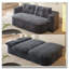 Canapé 78,7 "moderne 2 en 1 pliable avec couverture fonctionnelle et 2 coussins moelleux-1349572515