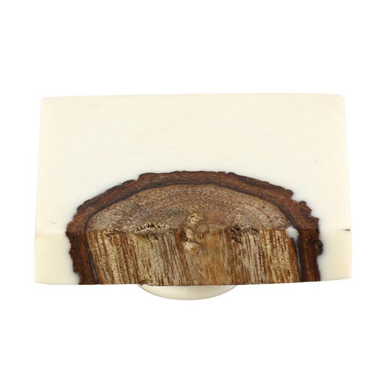Beauty Art 1-1/2 in. Wood & Resin  Rectangle Cabinet Knob