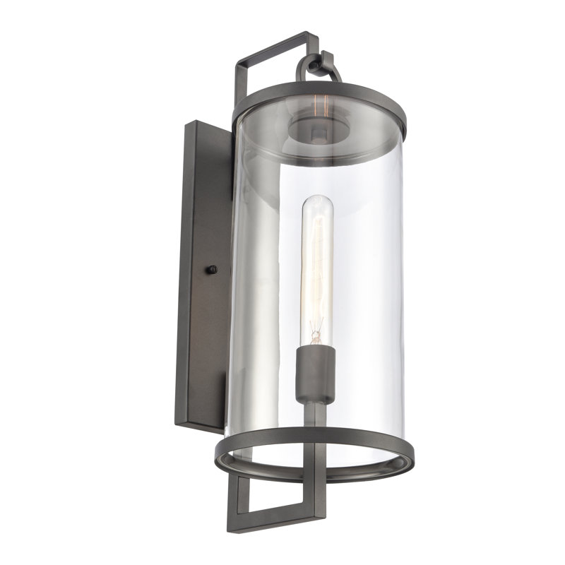 Hopkins 20.25'' High 1-Light Outdoor Sconce - Charcoal Black, 20.5" H x 7.25" W x 9" D