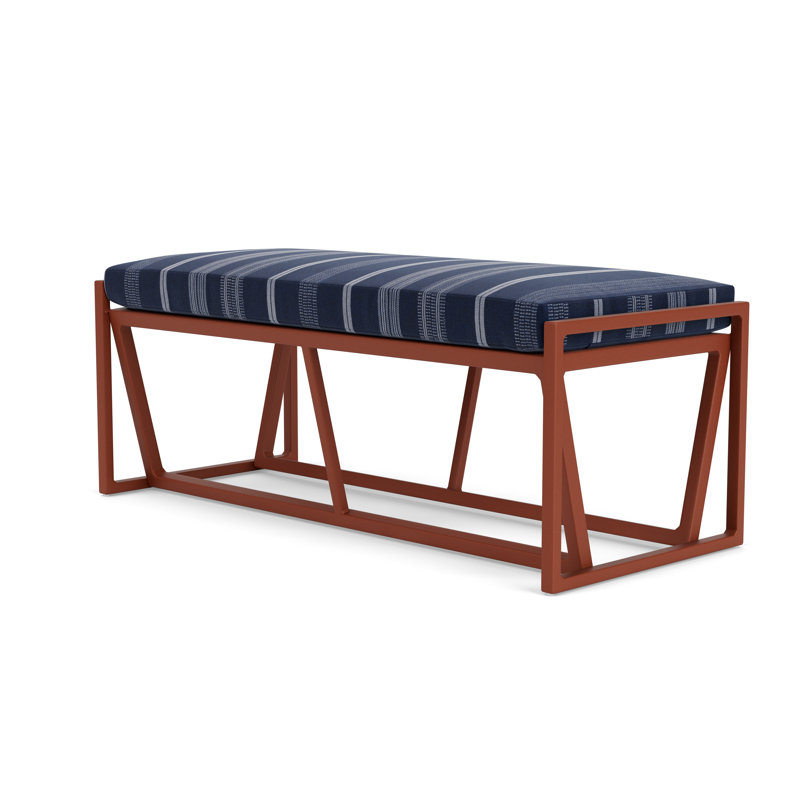 Summit Outdoor Dining Bench, Sea Glass, Consider Indigo