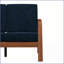Canapé compact Mid-Century moderne, revêtement en velours bleu marine - Structure en bois robuste pour les petits espaces | Bleu marine | Velours | Bois