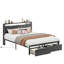 Structure de lit avec tête de lit et rangement, gris anthracite-1513758414-1513758412