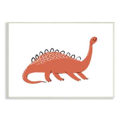 «Sourire de dinosaure rouge à long cou, reptile pour enfants» par Ziwei Li - impression