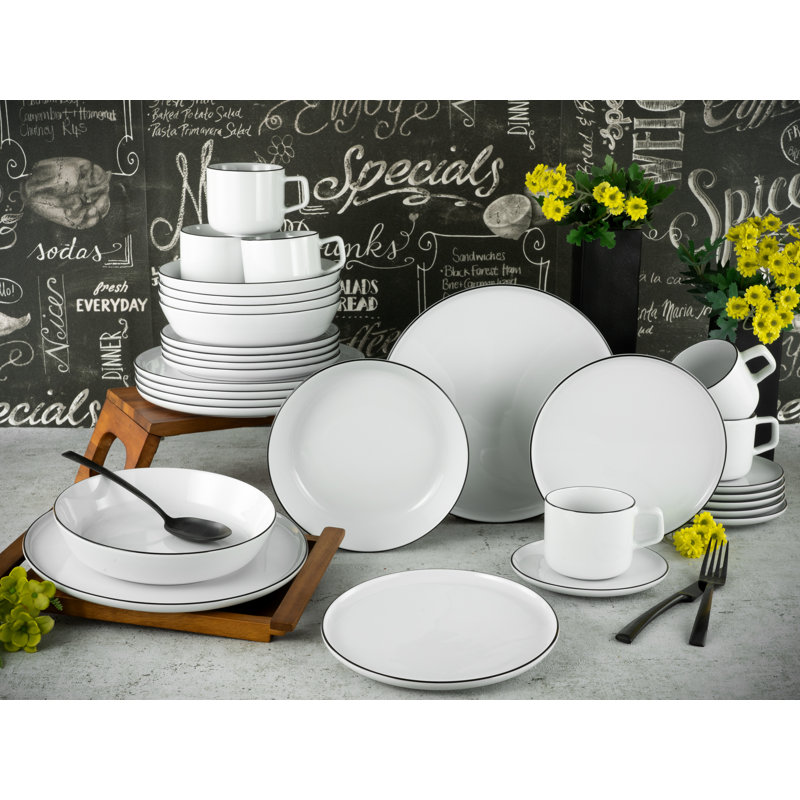Chef Collection Piece Porcelain Dinnerware Set - Service for 6