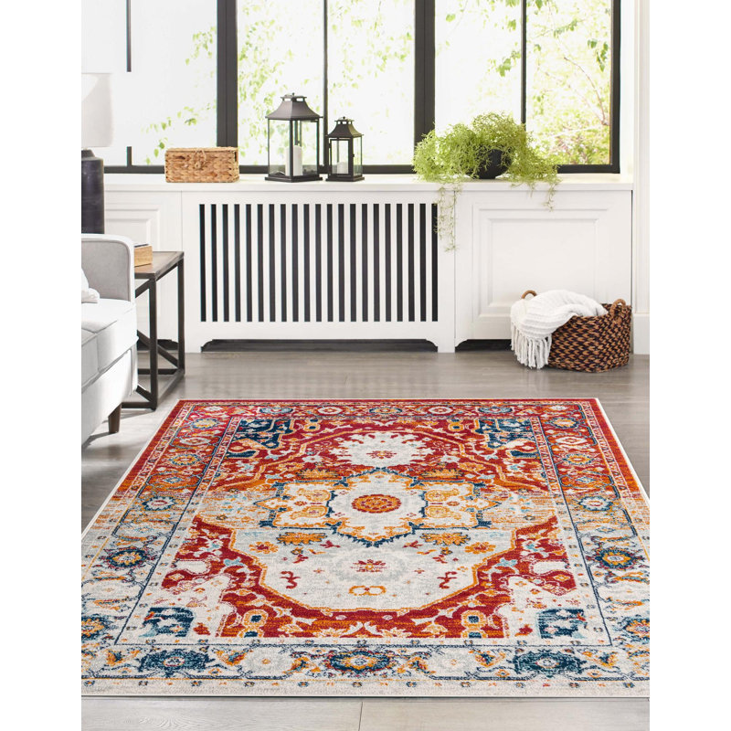 Ikat Indoor Rug, Oval 4' x 6'