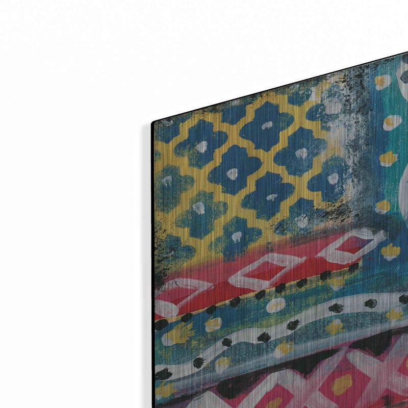 «Dakota Fields», «Pattern Peinture IV» par Linda Woods, art mural en métal, H 16 po x l 12 po