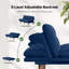 Canapé-lit futon convertible 66 po avec dossier réglable et accoudoirs à 5 niveaux, canapé-lit en velours côtelé, causeuse pour petit espace, appartement ou bureau, bleu-108486678-132995240