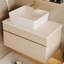 Meuble-lavabo de 31,5 po avec lavabo vasque, construction en bois massif, rangement intérieur en céramique classé pour petites salles de bain