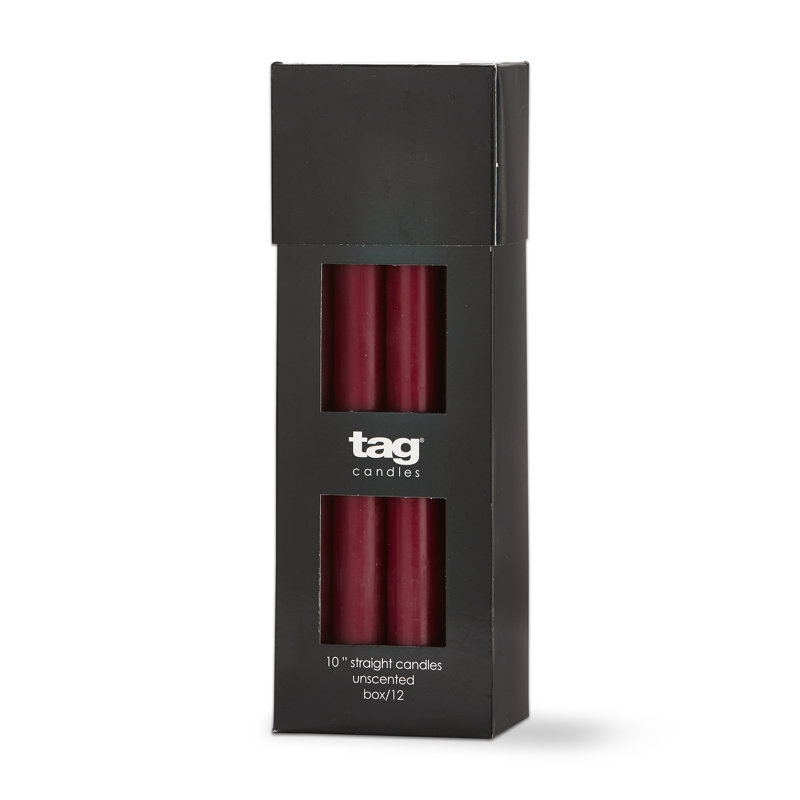 Couleur droite bougie Color Studio, Rouge vin, H 10 po x l 0,83 po x P 0,83 po