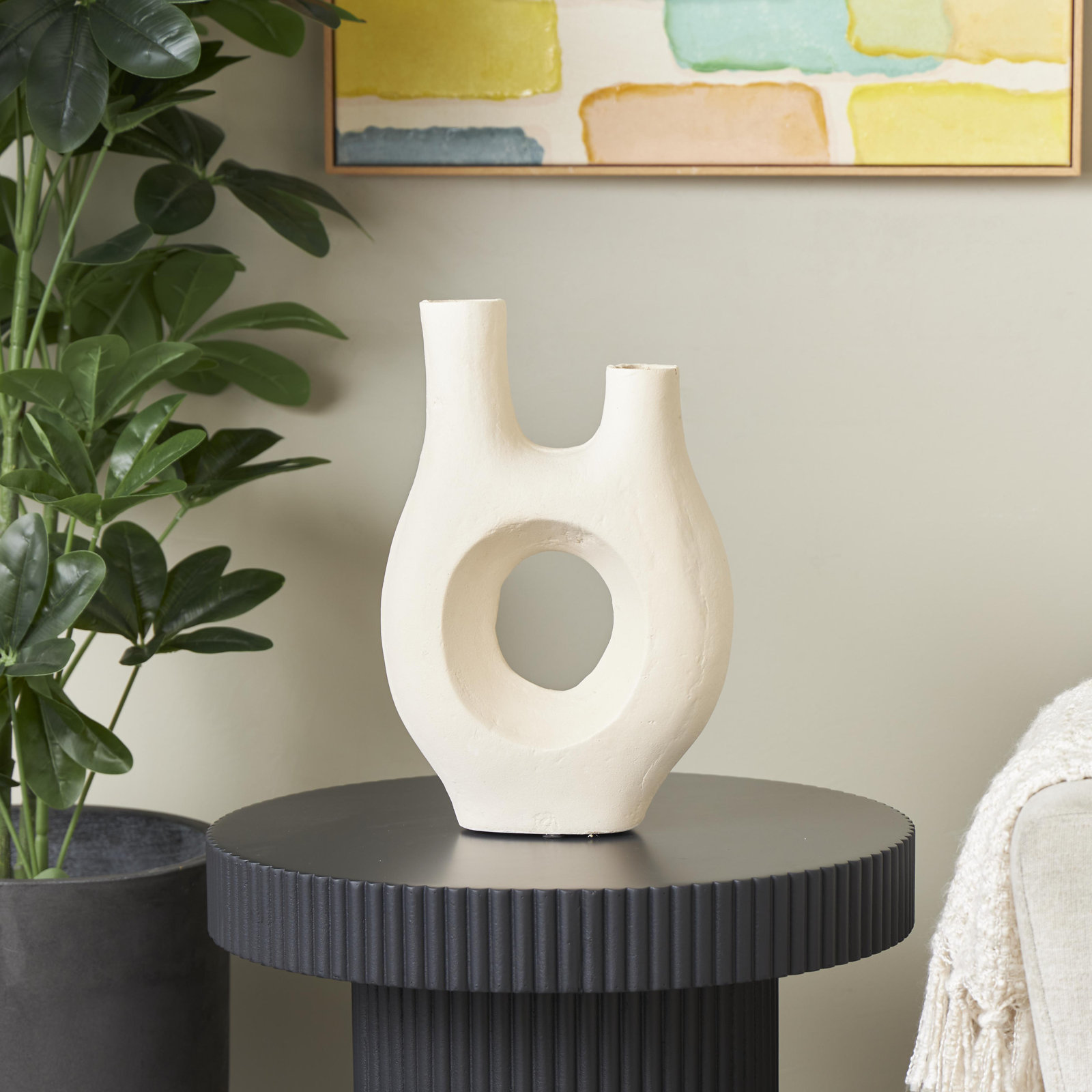 Evia Table Vase, 14.35" H x 9.10" W x 3.8" D