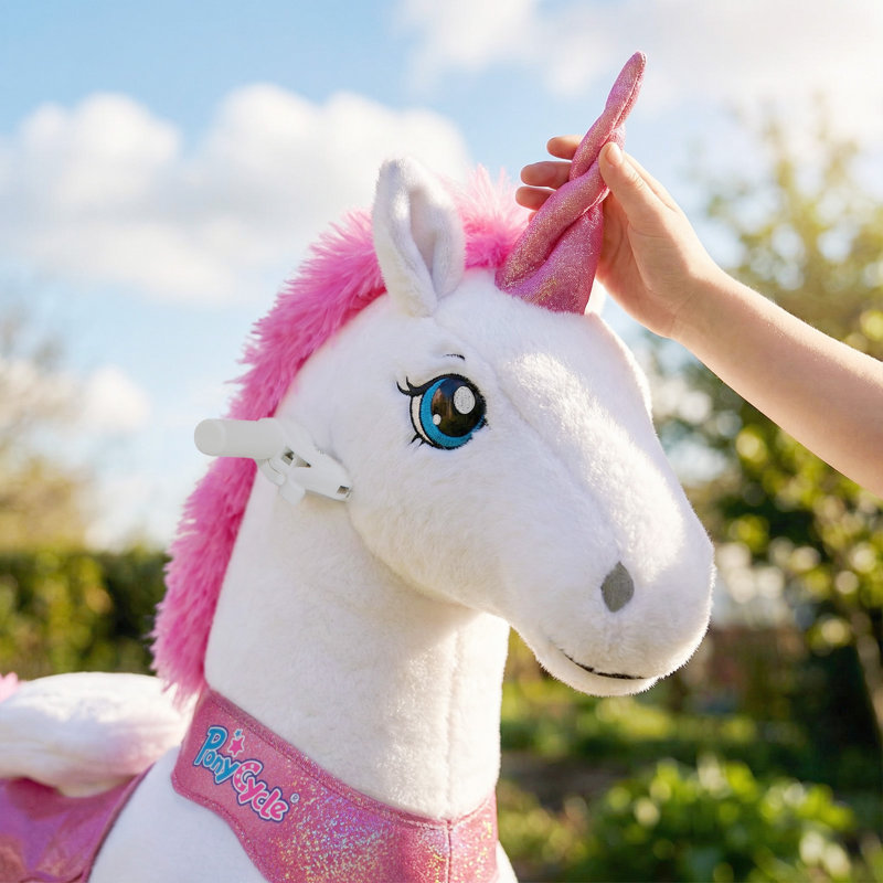 Model E Ride On Unicorn, Rose, Size 3 for Age 3-4
