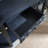 Black Carved Wooden Console Table with Lower Storage Shelf Tow Drawers