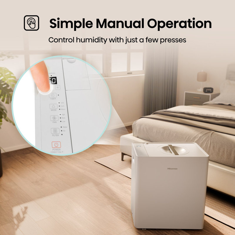Hisense 50 Pint Lift-Up Dehumidifier in White