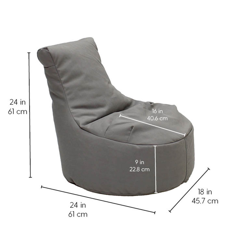 Gray Olefin Foam-Filled Kids Paddle Out Bean Bag Chair