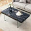 Table basse 43,3 po x 23,6 po en panneau de fibres à densité moyenne avec pieds en verre trempé. Convient au salon