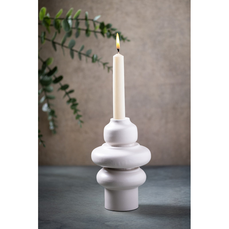 Porte-bougie en fer Lg blanc