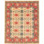 Tapis d’une surface en laine ivoire/rouge 8 pi x 9 pi 11 po à la main noué la 2010 Pastorella