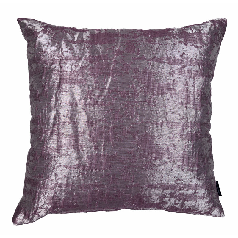 Plum/Silver Metallic Waves Pillow Cover & Insert