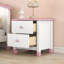 Table de chevet en bois avec deux tiroirs pour enfants, peu encombrante et polyvalente-85419171