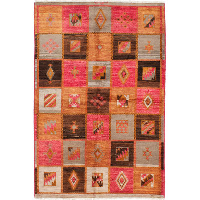 Tapis de surface en laine rouge 5 pi 5 po x 8 pi 2 po one-of-kind-noué la shalimar light Harwell