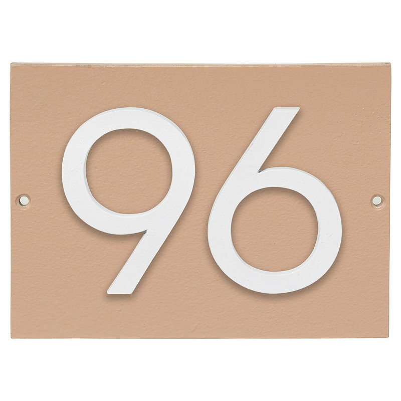 Plaque d’adresse murale sur 1 ligne flottante, Blanc, Oui, Taupe